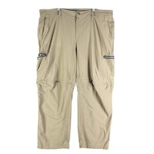 LL Bean Convertible Water Resistant Stretch‎ Outdoor Pants Tan Khaki Mens 42x30